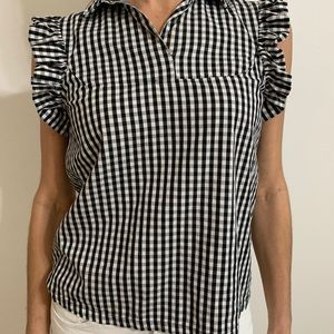 Zara black checked top